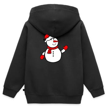 schneemann - Kinder Premium Organic Zip Hoodie - Schwarz - Hinten - AI Model Kid Male (0cm)