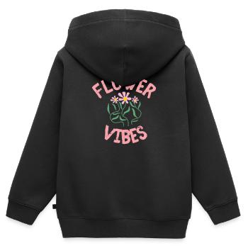 Flower Vibes - Kinder Premium Organic Zip Hoodie - Schwarz - Hinten - AI Model Kid Male (0cm)