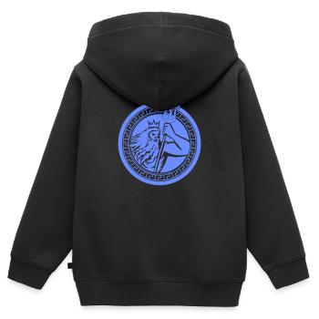 Triton de Poséidon - Sweat Premium à capuche zippé enfant bio - noir - Dos - AI Model Kid Male (0cm)