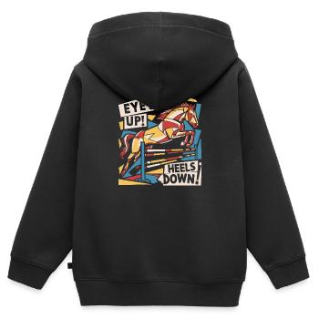Les yeux vers le haut, les talons vers le bas - Sweat Premium à capuche zippé enfant bio - noir - Dos - AI Model Kid Male (0cm)