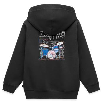 Rhythmus für den Glauben - Kinder Premium Organic Zip Hoodie - Schwarz - Hinten - AI Model Kid Male (0cm)