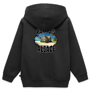 Paradise Alsace - Kids Premium Organic Zip-up Hoodie - black - Back - AI Model Kid Male (0cm)