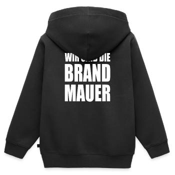 wir sind die brandmauer - Kinder Premium Organic Zip Hoodie - Schwarz - Hinten - AI Model Kid Male (0cm)