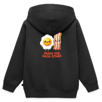 Ei und Speck - Kinder Premium Organic Zip Hoodie - Schwarz - Hinten - AI Model Kid Male (0cm)