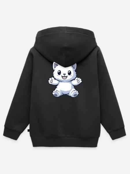 Kuscheltier - Katze - Kinder Premium Organic Zip Hoodie - Schwarz