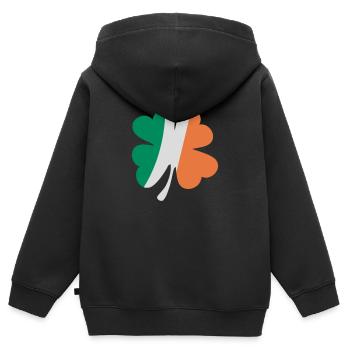 Irlande - Sweat Premium à capuche zippé enfant bio - noir - Dos - AI Model Kid Male (0cm)
