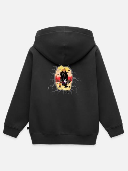 Halloween Motiv 2 - Kinder Premium Organic Zip Hoodie - Schwarz