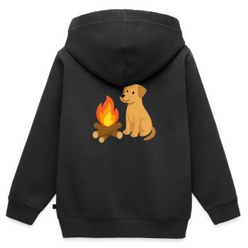 The magic of the campfire in the open air - Kids Premium Organic Zip-up Hoodie - black - Back - AI Model Kid Male (0cm)