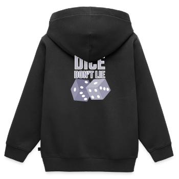 dice dont lie - Kids Premium Organic Zip-up Hoodie - black - Back - AI Model Kid Male (0cm)