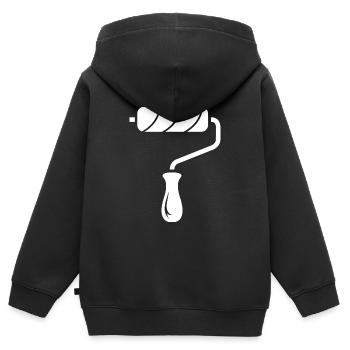 Outils Icône Peintre Peintre Rouleau Peintre Peintre - Sweat Premium à capuche zippé enfant bio - noir - Dos - AI Model Kid Male (0cm)