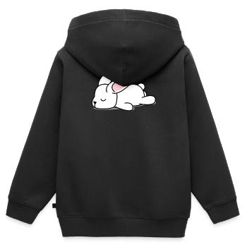 Fauler Hase - Kinder Premium Organic Zip Hoodie - Schwarz - Hinten - AI Model Kid Male (0cm)
