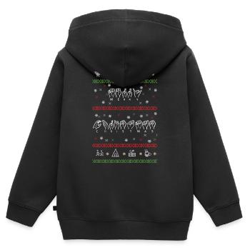 Merry Christmas Sweatshirt in Gebärdensprache - Kinder Premium Organic Zip Hoodie - Schwarz - Hinten - AI Model Kid Male (0cm)