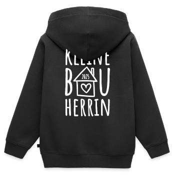 Kleine Bauherrin 2025 - Kinder Premium Organic Zip Hoodie - Schwarz - Hinten - AI Model Kid Male (0cm)