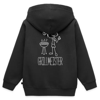 Grillmeister Grillen - Kinder Premium Organic Zip Hoodie - Schwarz - Hinten - AI Model Kid Male (0cm)