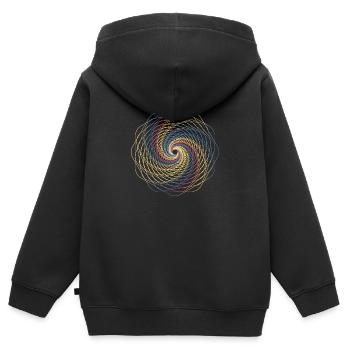 Spirale de géométrie sacrée - Sweat Premium à capuche zippé enfant bio - noir - Dos - AI Model Kid Male (0cm)