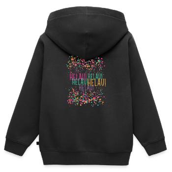 helau,karneval,konfetti,bunt - Kinder Premium Organic Zip Hoodie - Schwarz - Hinten - AI Model Kid Male (0cm)