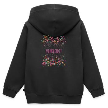 helau,karneval,konfetti,bunt,verkleidet - Kinder Premium Organic Zip Hoodie - Schwarz - Hinten - AI Model Kid Male (0cm)