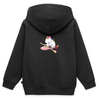 Stand up Paddler Stand up Paddling SUP - Kinder Premium Organic Zip Hoodie - Schwarz - Hinten - AI Model Kid Male (0cm)