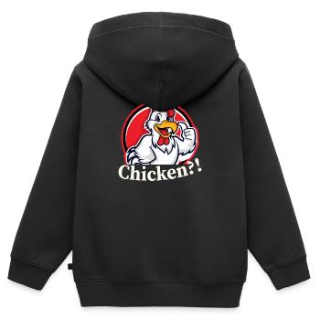 Poulet poulet - poulet - Sweat Premium à capuche zippé enfant bio - noir - Dos - AI Model Kid Male (0cm)