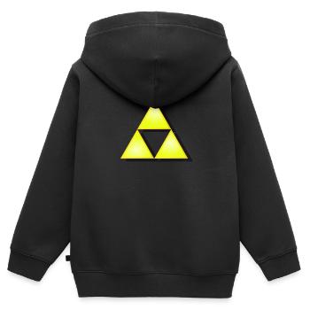 Triforce - Kinder Premium Organic Zip Hoodie - Schwarz - Hinten - AI Model Kid Male (0cm)