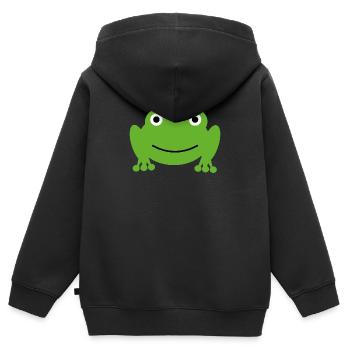 Frog - Kids Premium Organic Zip-up Hoodie - black - Back - AI Model Kid Male (0cm)
