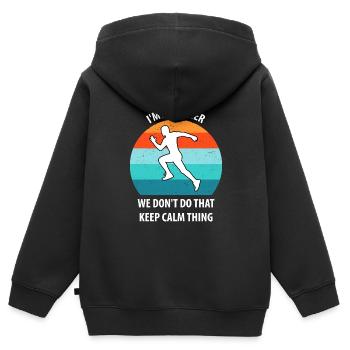 Floorball Unihockey Feldhockey Hallenhockey - Kinder Premium Organic Zip Hoodie - Schwarz - Hinten - AI Model Kid Male (0cm)