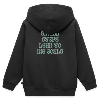 Small steps lead to big goals - Kids Premium Organic Zip-up Hoodie - black - Back - AI Model Kid Male (0cm)