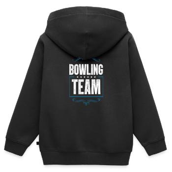 Équipe de bowling - Sweat Premium à capuche zippé enfant bio - noir - Dos - AI Model Kid Male (0cm)