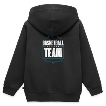 Équipe de basket-ball - Sweat Premium à capuche zippé enfant bio - noir - Dos - AI Model Kid Male (0cm)