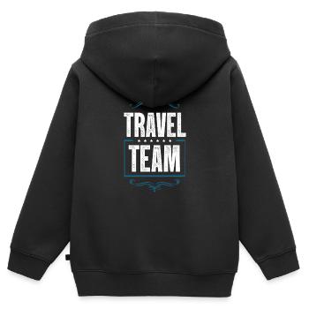 Travel Team - Kinder Premium Organic Zip Hoodie - Schwarz - Hinten - AI Model Kid Male (0cm)
