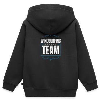 Windsurfing Team - Kinder Premium Organic Zip Hoodie - Schwarz - Hinten - AI Model Kid Male (0cm)
