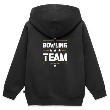 Équipe de bowling - Sweat Premium à capuche zippé enfant bio - noir - Dos - AI Model Kid Male (0cm)