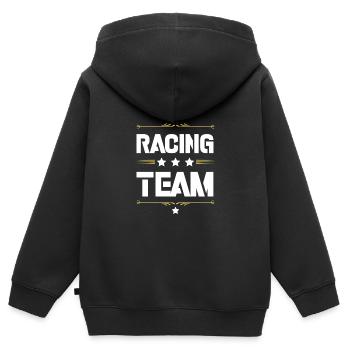 Racing Team - Kinder Premium Organic Zip Hoodie - Schwarz - Hinten - AI Model Kid Male (0cm)