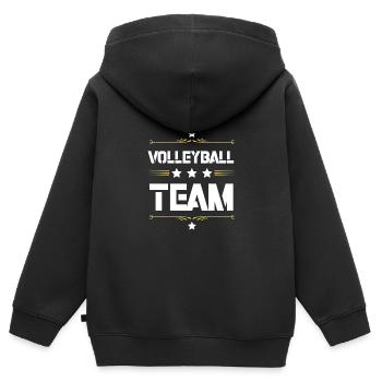 Volleyball Team - Kinder Premium Organic Zip Hoodie - Schwarz - Hinten - AI Model Kid Male (0cm)