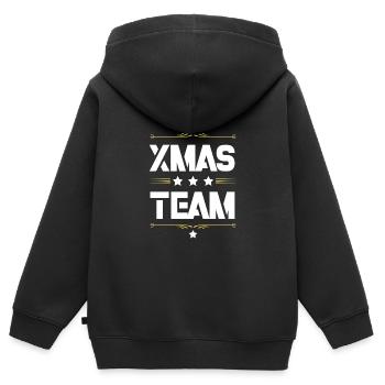 Xmas Team - Kinder Premium Organic Zip Hoodie - Schwarz - Hinten - AI Model Kid Male (0cm)