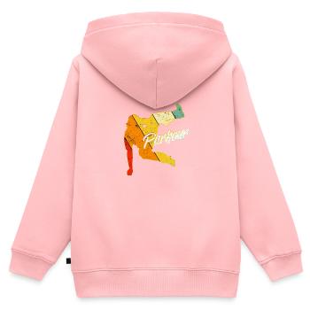 free running - Kids Premium Organic Zip-up Hoodie - rose - Back - AI Model Kid Female (0cm)