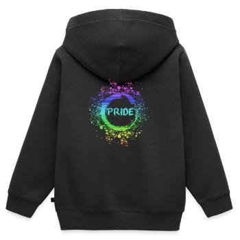 gay,gay pride,pride, LGBT,regenbogen - Kinder Premium Organic Zip Hoodie - Schwarz - Hinten - AI Model Kid Male (0cm)