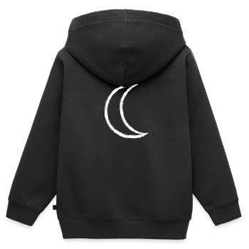 Keltisches Symbol Mond weiß - Kinder Premium Organic Zip Hoodie - Schwarz - Hinten - AI Model Kid Male (0cm)