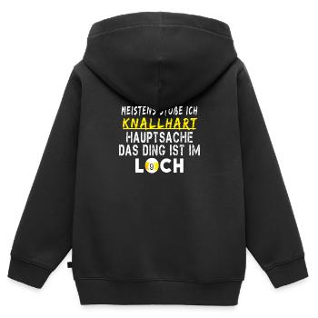 Pool Billard 9 Ball Knallhart - Kinder Premium Organic Zip Hoodie - Schwarz - Hinten - AI Model Kid Male (0cm)