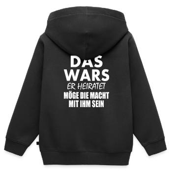 Das wars - Kinder Premium Organic Zip Hoodie - Schwarz - Hinten - AI Model Kid Male (0cm)