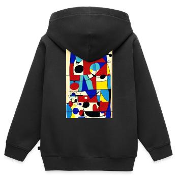 Abstrakte Kunst - Kinder Premium Organic Zip Hoodie - Schwarz - Hinten - AI Model Kid Male (0cm)