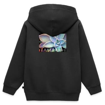 Plantdaddy - Sukkulente - Kaktus - Kinder Premium Organic Zip Hoodie - Schwarz - Hinten - AI Model Kid Male (0cm)