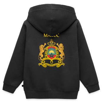 Königreich Marokko - Kinder Premium Organic Zip Hoodie - Schwarz - Hinten - AI Model Kid Male (0cm)