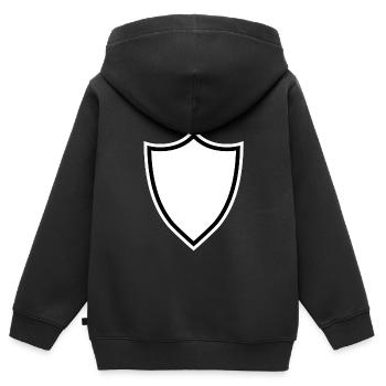 Wappen - Kinder Premium Organic Zip Hoodie - Schwarz - Hinten - AI Model Kid Male (0cm)