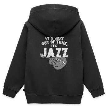 Es ist Jazz - Kinder Premium Organic Zip Hoodie - Schwarz - Hinten - AI Model Kid Male (0cm)