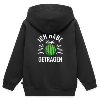 Melone Wassermelone getragen Film-Zitat lustig - Kinder Premium Organic Zip Hoodie - Schwarz - Hinten - AI Model Kid Male (0cm)