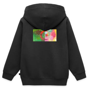 Algerien - Kinder Premium Organic Zip Hoodie - Schwarz - Hinten - AI Model Kid Male (0cm)