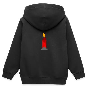 Candle - Tangram - Kids Premium Organic Zip-up Hoodie - black - Back - AI Model Kid Male (0cm)