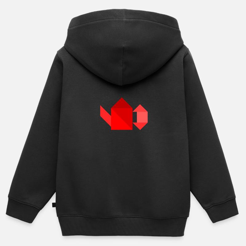 Théière - Tangram - Sweat Premium à capuche zippé enfant bio - noir