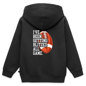 The whole game to be flashed - Kids Premium Organic Zip-up Hoodie - black - Back - AI Model Kid Male (0cm)